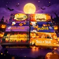 Giocattolo lingotto d'oro in PU con vari disegni di zucche e fantasmi per Halloween - Sacchetto OPP / Bastoncino di Burro di Halloween Confezione da 6