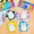 Set of four colorful penguin squishy toys in individual retail packaging for stress relief - 70.00g / Black White Penguin