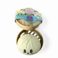 Giocattolo squishy a forma di gnocco con faccina sorridente in cestino di plastica - Bianco