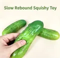 Close-up of a soft green cucumber-shaped PU foam squishy toy for effective stress relief - Cucumber