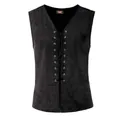 Detailansicht der schwarzen Gothic Steampunk Weste mit verstellbarer Schnürung vorne. - 3XL / Oberteile / Schwarz