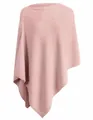 Elegant dusty pink knitted poncho shawl for women with shoulder button details - One Size / Tops / Pink