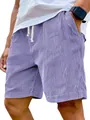 Pantaloncini casual vintage in velluto a coste viola da uomo con coulisse in vita - 3XL / Pantaloni (Stile Senza Etichetta) / Viola