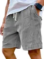 Pantaloncini vintage uomo in velluto a coste grigio con coulisse e tessuto a costine - 3XL / Pantaloni (Stile Senza Etichetta) / Grigio