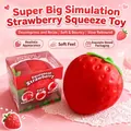 Large realistic strawberry squishy stress relief toy with retail box packaging. - Large Strawberry Style (Boxed) / L / Red