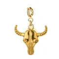 Ciondolo a testa di toro vintage in acciaio inossidabile placcato oro 18K - Stile Testa di Toro 1 / Fibbia dorata / Oro