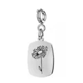 Stainless steel daisy birth flower pendant for DIY jewelry making in silver - April (Daisy) - Spring Clasp / Silver