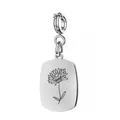Silver stainless steel chrysanthemum birth flower pendant charm for DIY jewelry - November (Chrysanthemum) - Spring Clasp / Silver