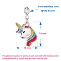 Guida alle dimensioni per il ciondolo a forma di unicorno da 16 mm con chiusura - Stile Unicorno 1 (Chiusura in Argento)