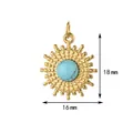 Información detallada del tamaño de un colgante de sol en acero inoxidable oro - Estilo con anillo para colgar / Azul (Textura Turquesa)