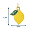 Macro view of yellow lemon pendant showing 13mm height and 12mm width dimensions - Ring Hook Style / Yellow Lemon