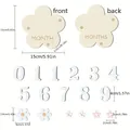 Gedetailleerd overzicht van houten baby mijlpaal set inclusief afmetingen en cijfers - 15cm (Met Vervangende Nummers)