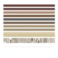 Σετ 10 ταινιών washi vintage με γήινους τόνους και σχέδια από παλιά εφημερίδα - Σετ 10 Ρολών / Vintage Εντύπωση