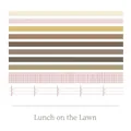 Set van 10 rollen esthetische washi tape in aardetinten en ruitpatronen voor journaling DIY - 10 Rollen Set / Lunch op het Gras