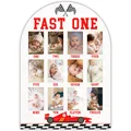Houten Fast One racethema baby eerste jaar mijlpaalbord voor 12 maandelijkse foto's - 30cm