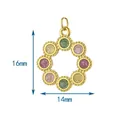 Détail montrant les dimensions 16mm par 14mm pour ce pendentif fleur DIY - Guirlande de fleurs / Bague unie / Coloré