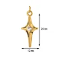 Gedetailleerd overzicht van gouden sterhanger met afmetingen van 20 mm hoog en 12 mm breed - Ster / Hangerpakket