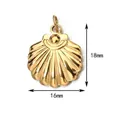 Technische Detailansicht des 18k vergoldeten Muschelanhängers, Maße 18 mm x 16 mm - Nackte Muschel 1 / Gold