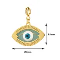 Detailansicht des 14x20mm großen Anhängers 'Böser Blick' aus Edelstahl in Gold - Hellgrüner Augenanhänger (Nur Anhänger) (17)