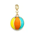 Colorful enamel beach ball charm pendant in gold finish for DIY jewelry - Tri-Color Ball / Gold Clasp