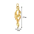 Macro view of gold stainless steel coral pendant with dimensions of 27mm by 9mm - Coral With Split Ring