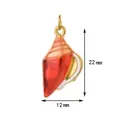 Stainless steel red enamel shell pendant charm details with 22mm x 12mm dimensions - Red Conch With Split Ring