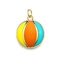 Colorful beach ball pendant accessory in zinc alloy for DIY jewelry and keychains - Tri-Color Ball / Gold Band