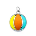 Colorful beach ball enamel pendant charm made of zinc alloy for creative DIY accessories - Tri-Color Ball / Silver Band