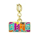 Colorful enamel 'ART' charm pendant made of gold-toned zinc alloy for DIY accessory. - Art Letter (ART) / Gold Clasp
