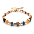 Bohemian vintage colorful natural stone beaded bracelet with turquoise and tiger eye - Bohemian Multicolor Beaded Style (DSC_5646)