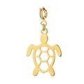Exquisite golden sea turtle shaped pendant charm with spring clasp for DIY jewelry - Turtle With Lobster Clasp