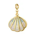 Ocean style gold plated shell charm pendant with blue and white enamel for DIY jewelry - Blue Shell with Spring Clasp / Blue Shell