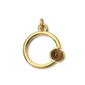 Ciondolo a cerchio in acciaio inossidabile placcato oro con pietra occhio di tigre per DIY - Ciondolo ad Anello Circolare / Oro con pietra occhio di tigre