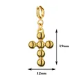 Colgante de cruz de cuentas doradas para hacer joyas que mide 19 mm por 12 mm - Cruz Dorada / Con cierre de resorte