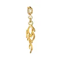 Gold-plated stainless steel coral flame pendant charm with lobster clasp attachment - Coral With Spring Clasp