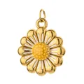 Gold-plated stainless steel daisy pendant charm with white and yellow enamel finish - Golden White Daisy (6)