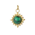 Ciondolo sole oro con pietra malachite verde per creazione di gioielli fai-da-te - Forma di Sole - Malachite (2)