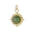 Premium gold stainless steel sun pendant featuring a round green natural stone inlay. - Sun Shape - Aventurine (3)