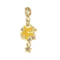 Goldener Edelstahl Sternanhänger mit gelbem Emaille und Kristallen für DIY-Schmuck - Stern mit Federverschluss / Gold