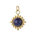 Gold stainless steel sun pendant with round blue natural stone inlay for necklaces - Sun Shape - Lapis Lazuli (4)