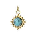 Gold sun shaped pendant with turquoise stone inlay made of high quality stainless steel - Sun Shape - Turquoise (13)