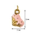 Detailed view of pink ice cream pendant with 15mm height and 11mm width dimensions - Pink Ice Cream Style / With Closed Ring