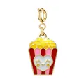 Cute colorful enamel popcorn bucket charm with heart face for DIY jewelry bracelets - Popcorn Style (Gold Clasp)