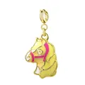 Pendentif tête de cheval en émail jaune et rose pour les accessoires de bijoux DIY - Poney (Fermoir Doré) / Jaune