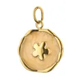 18K gold plated stainless steel round pendant with a delicate cream enamel flower charm - Yellow Flower Irregular Plaque / Pendant Only (Without Chain)
