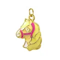Mignon pendentif cheval en émail jaune doré avec détails roses pour la création de bijoux - Poney (Anneau Doré) / Jaune