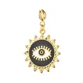 Goldener Edelstahl Anhänger Böses Auge Sonnenstrahl für DIY Halsketten und Armbänder - Schwarz und Weiß Sonnenstrahl Stil (8)