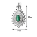 Dettaglio del ciondolo a goccia in acciaio inox 22x14mm con pietra ovale verde - Sun Drip Anello-Verde