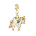 Ciondolo unicorno in smalto con ali colorate per gioielli fai da te - Unicorno 2 (Chiusura Dorata)