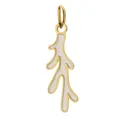 Eleganter 18 Karat vergoldeter Korallenzweig-Anhänger mit weißem Emaille für DIY-Schmuck - Korallen-Anhänger / Weiß Koralle Lang